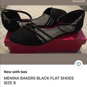 Bakers black flat shoes size 8